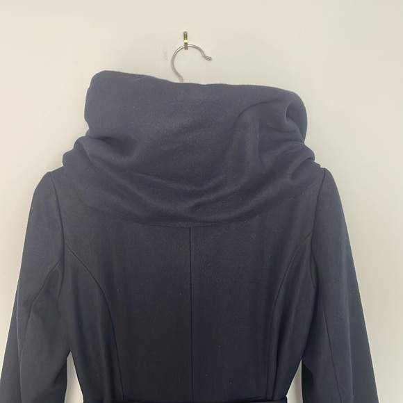 NWOT Rare Elevenses Anthropologie Runway Lapel Navy Wool Trench Coat size 4 🌹 - Picture 9 of 16